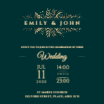 Square 2pp Wedding Invite - Elegant Autumn collection