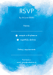 A6 2pp Wedding RSVP - Blue wave collection