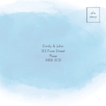 Square 2pp Wedding RSVP - Blue wave collection