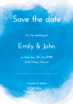 A6 1pp Wedding Save the Date - Blue wave collection
