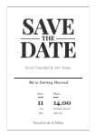 A6 1pp Wedding Save the Date - Simple collection