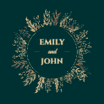 Square 2pp Wedding Menu - Elegant Autumn collection