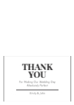 A6 4pp Wedding Thank You Card - Simple collection
