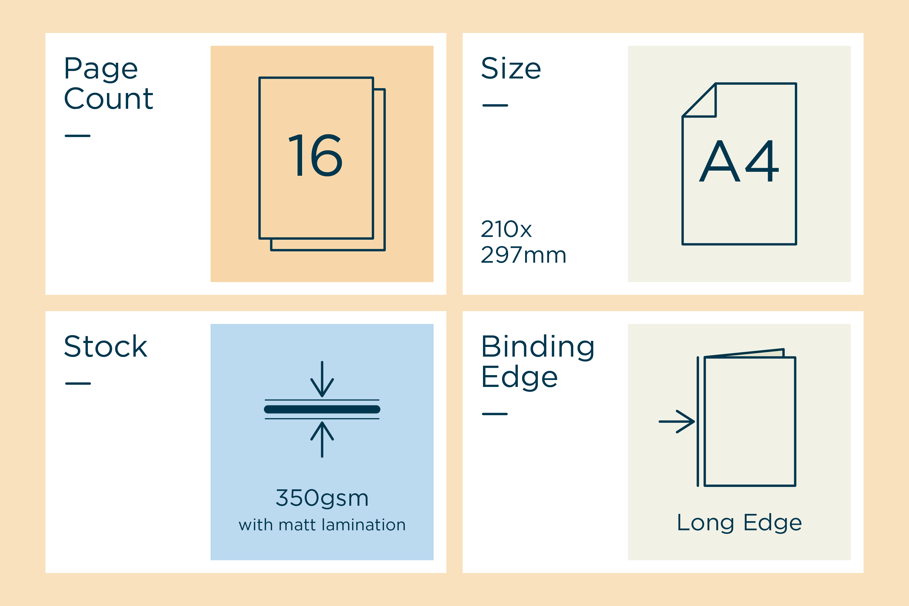 A4 16 Page 350gsm Matt Laminate