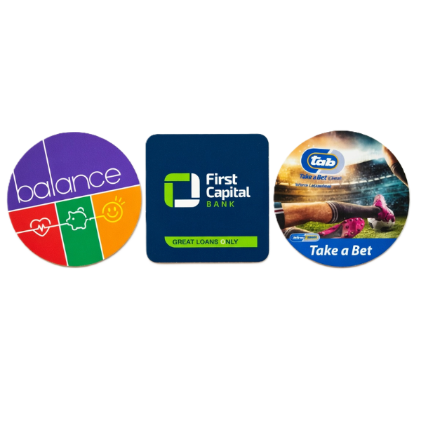 Coaster Paper - Digital Print - Laminated with Rubber Backing
